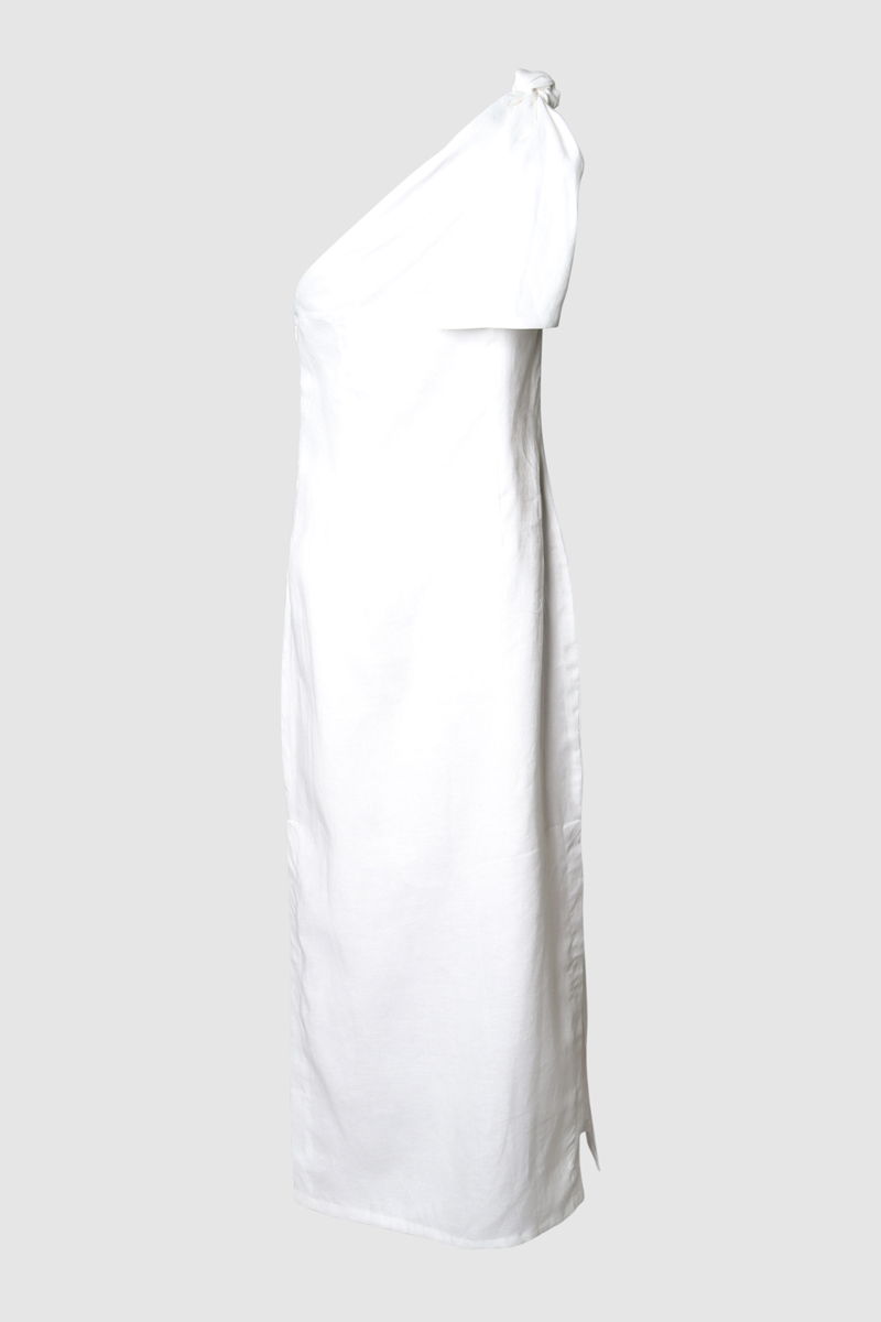 Macca White Linen Midi Dress - The Pre loved Closet