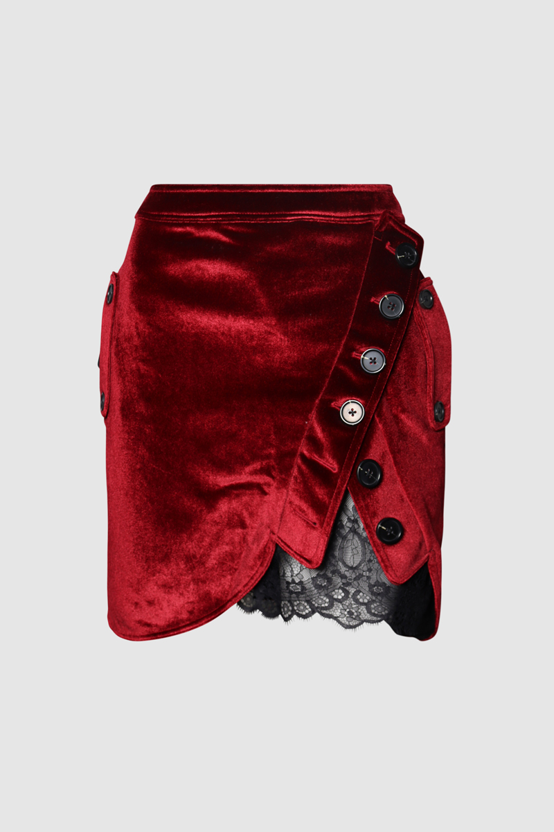 Velvet Utilirt Burgundy Skirt - The Pre loved Closet