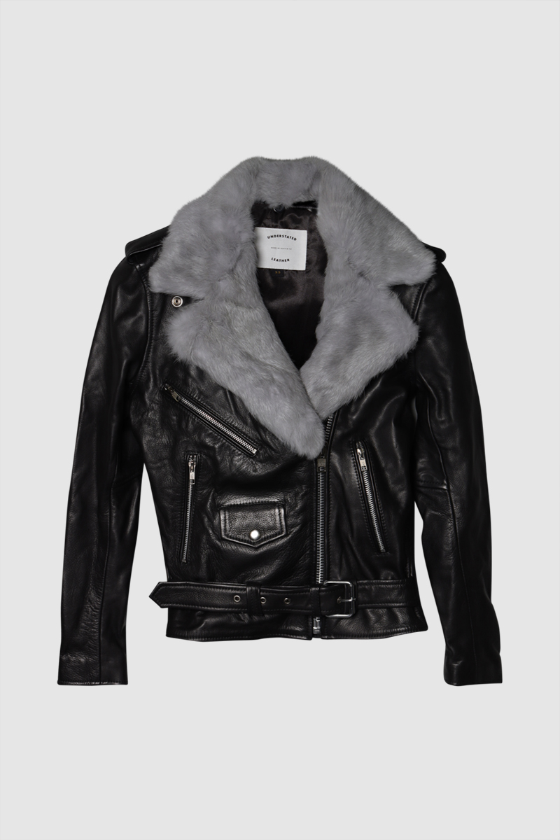 Easy Rider W/ Removable Nude Faux Fur Collar - The Pre Loved Closet