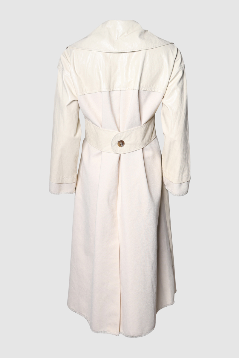 Gladys Faux Leather Trench Coat - The Pre loved Closet