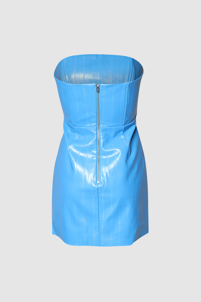 Herla Straples Faux-Leather Mini Dress - The Pre loved Closet