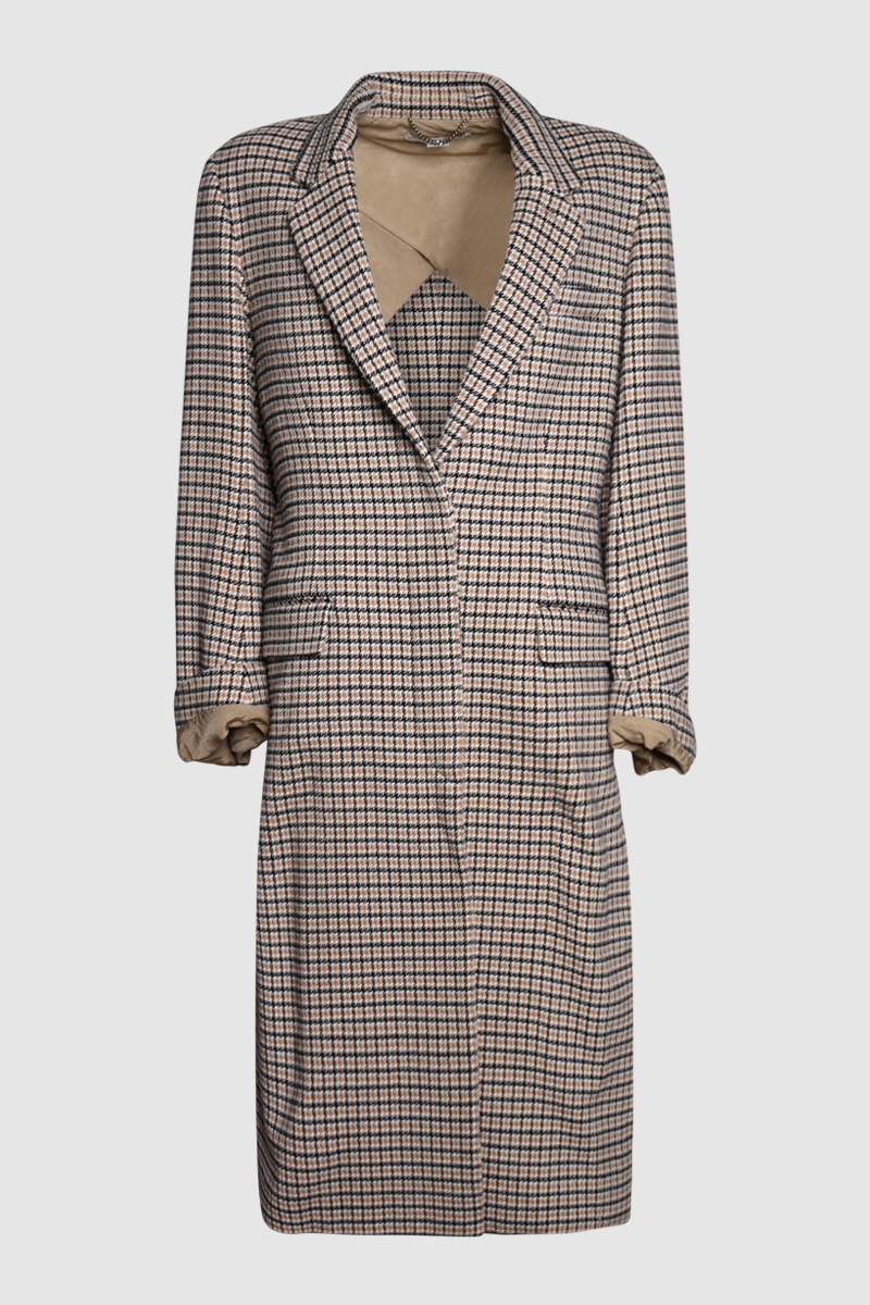 Plaid Print Coat