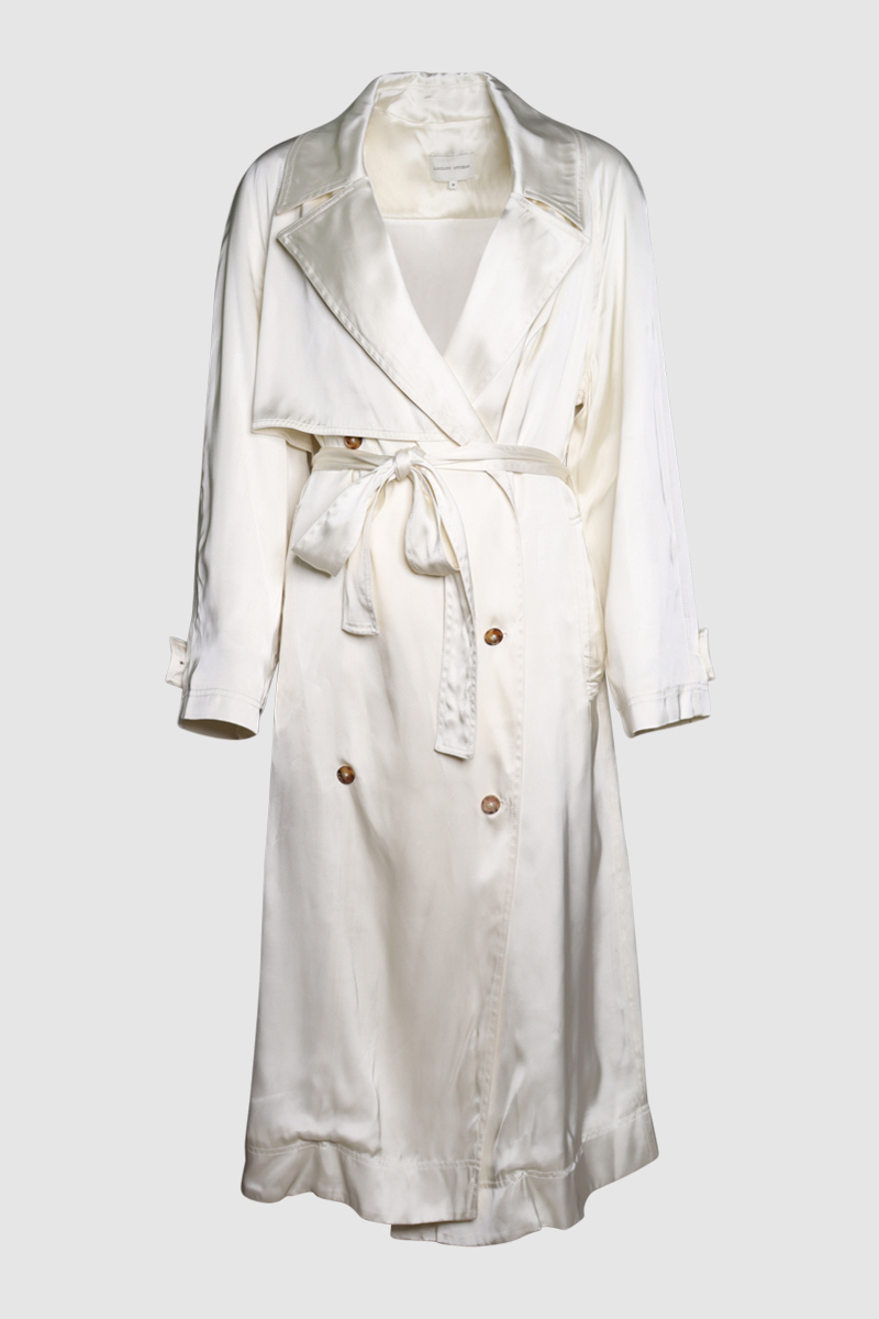 Belted Satin Trench Coat
