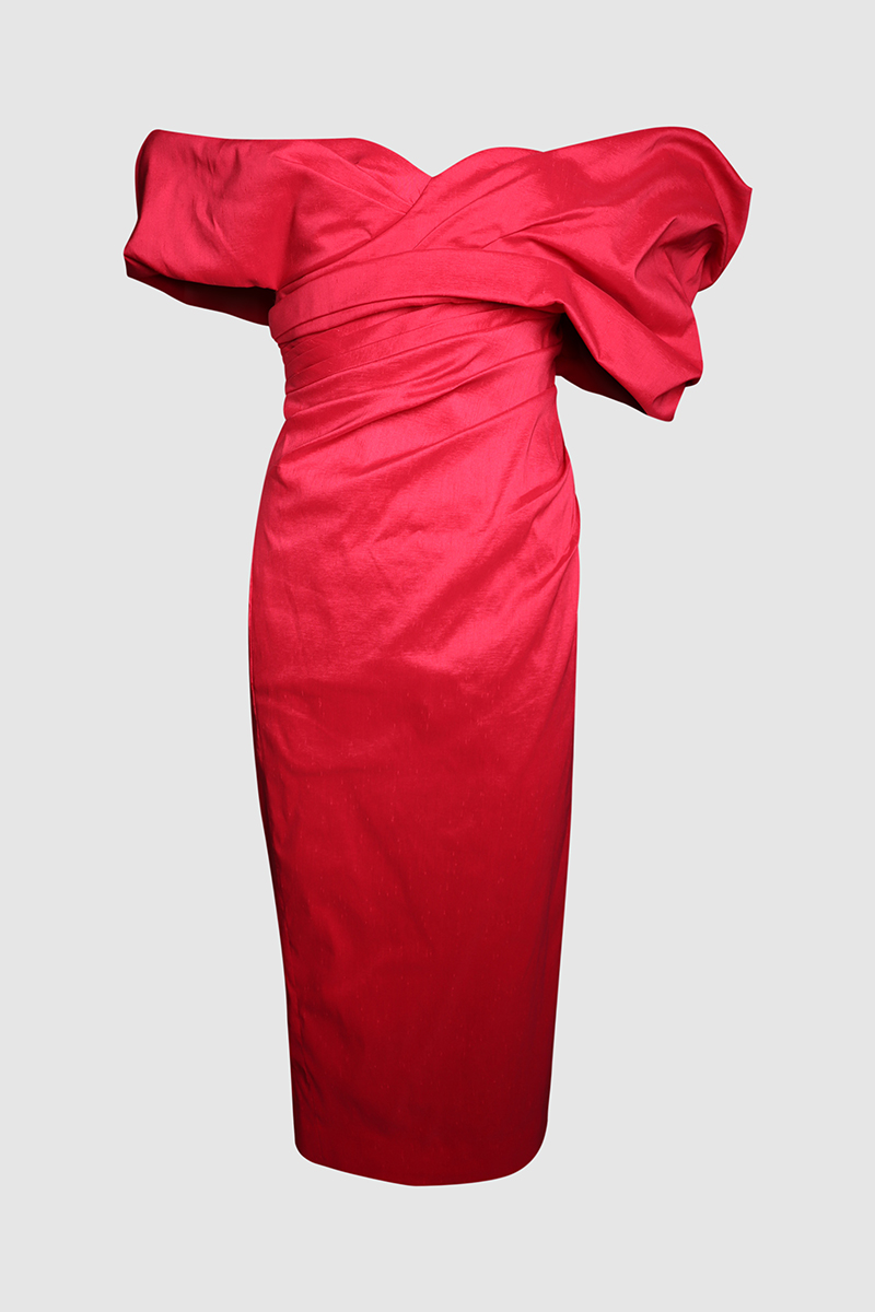 Gia Gathered Midi Dress