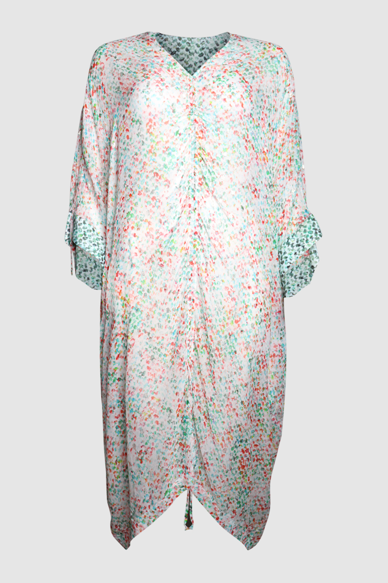 Drawstring Colour Print Dress