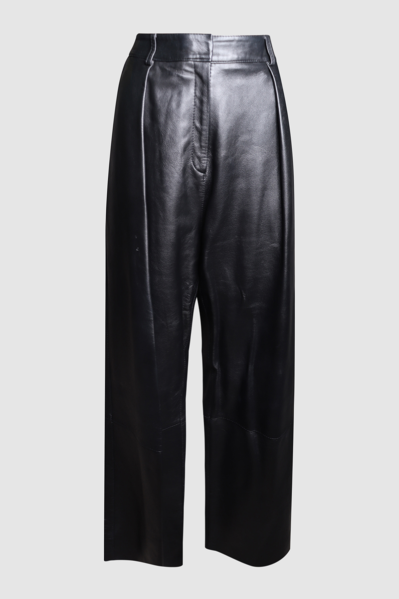 Wide Leg Leather Boy Pant