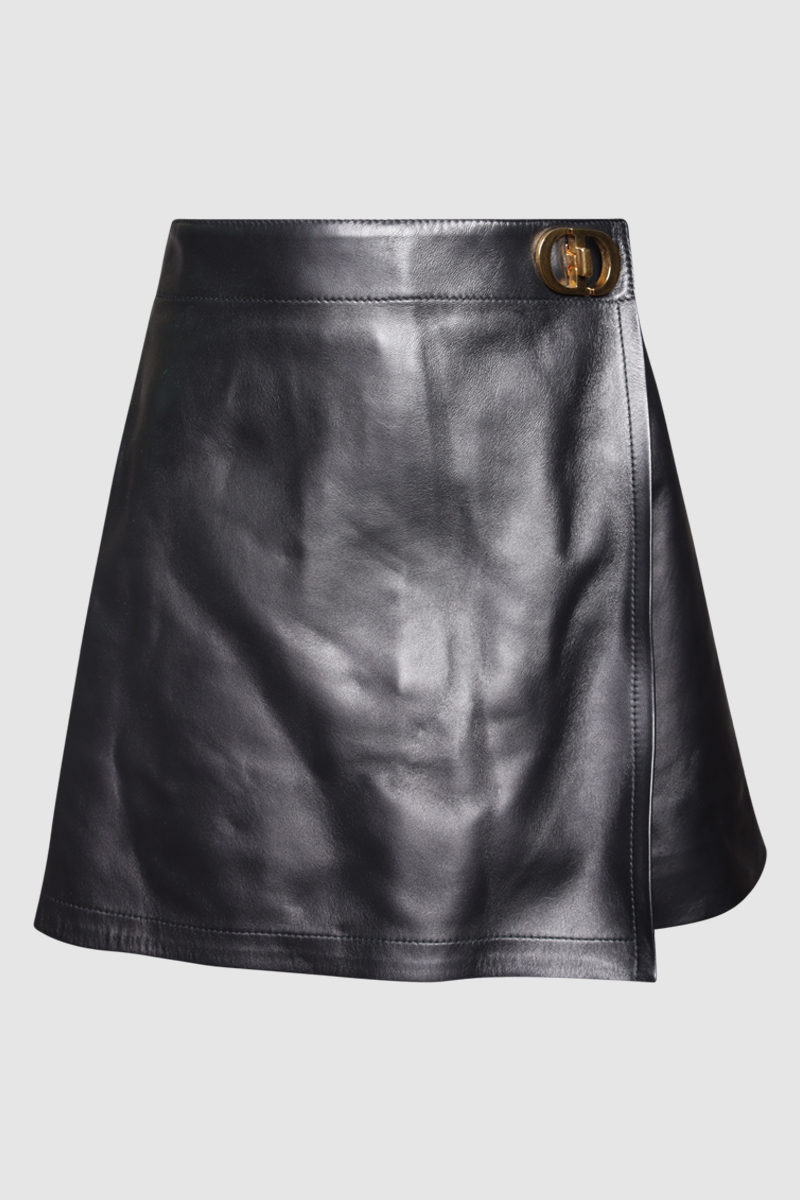 CD Skort Buckle Black Lambskin