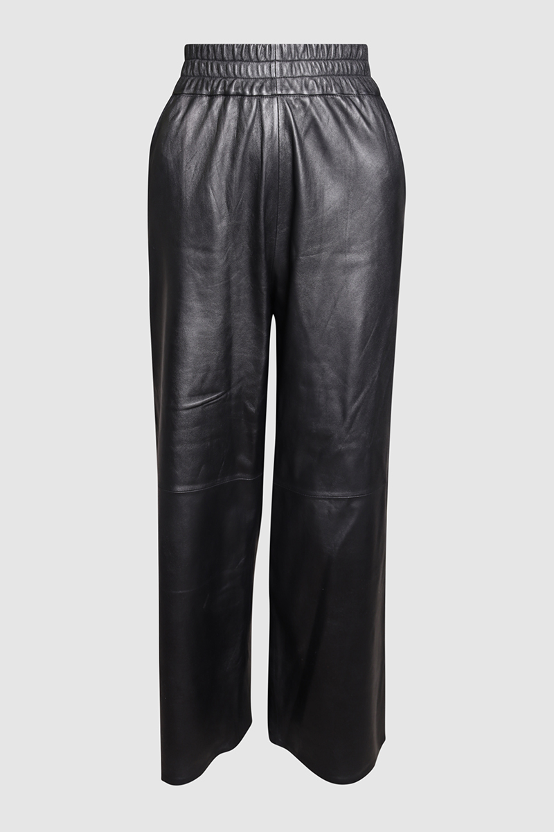 Faux Leather Tapered Trousers