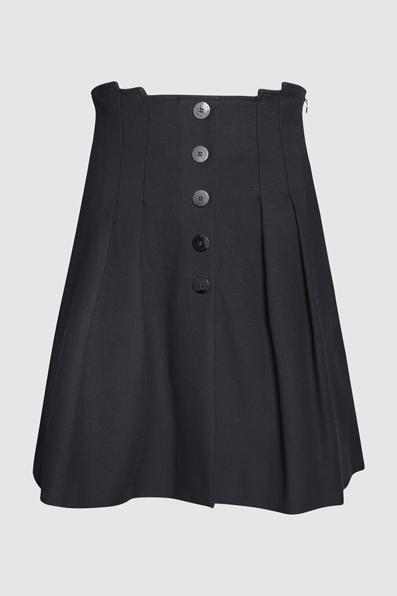 Pleated Accents Mini Skirt