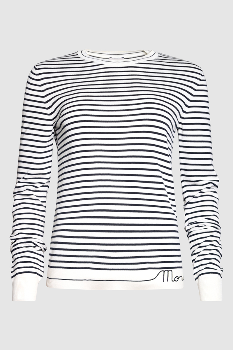 Monochrome Striped Cotton Jumper