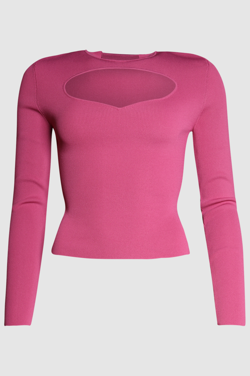 Ribbed Knit Cut Out Jumper
