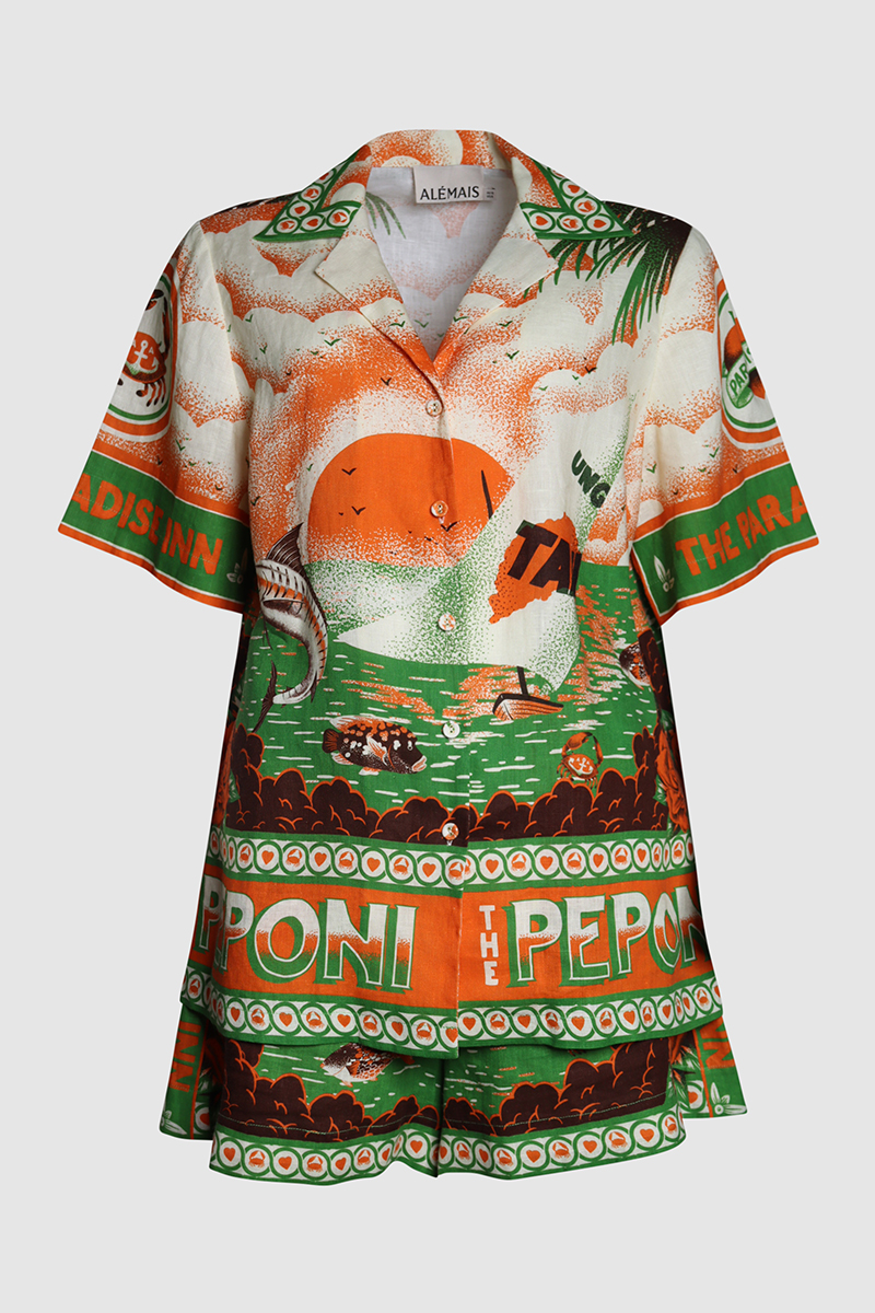 Bungalow Artwork Print Shirt & Shorts