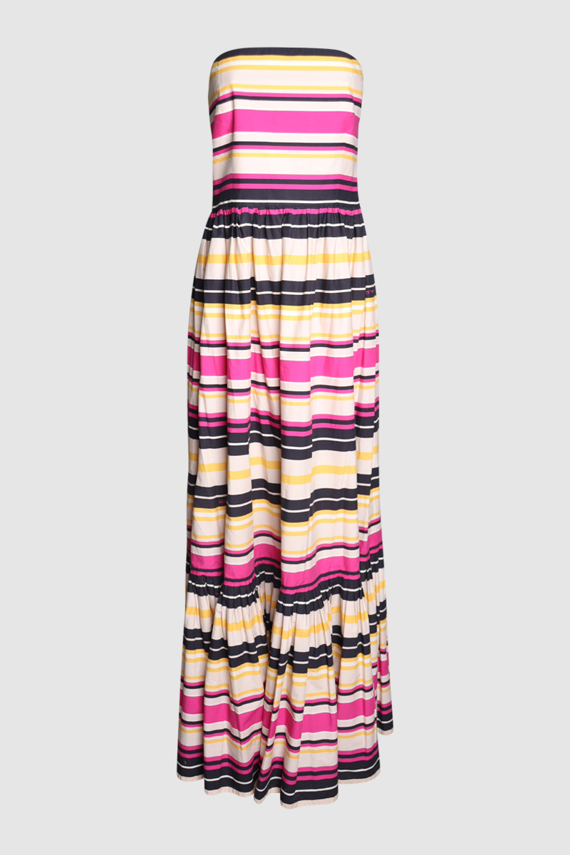 Striped Strapless Dress