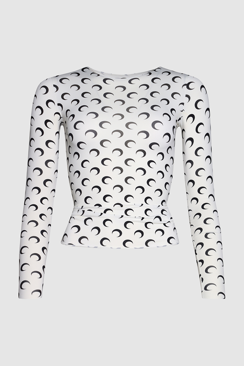Crescent Moon Print Top