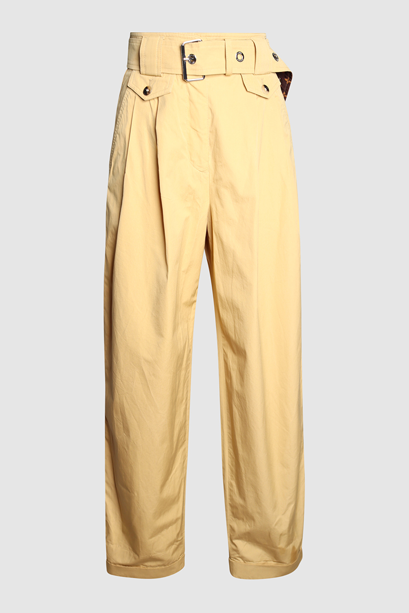 Straight Pants With Monogram Belt