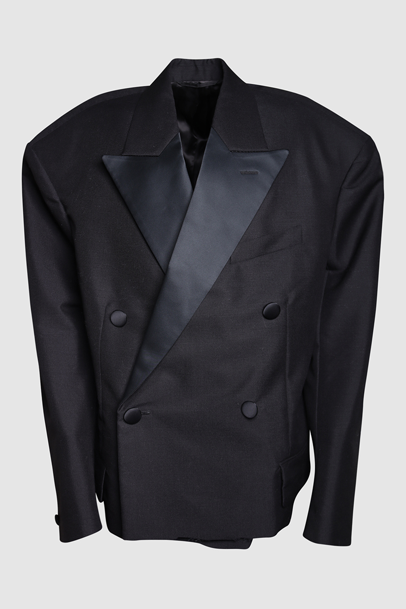 Cropped Oversized Double-Breasted Blazer