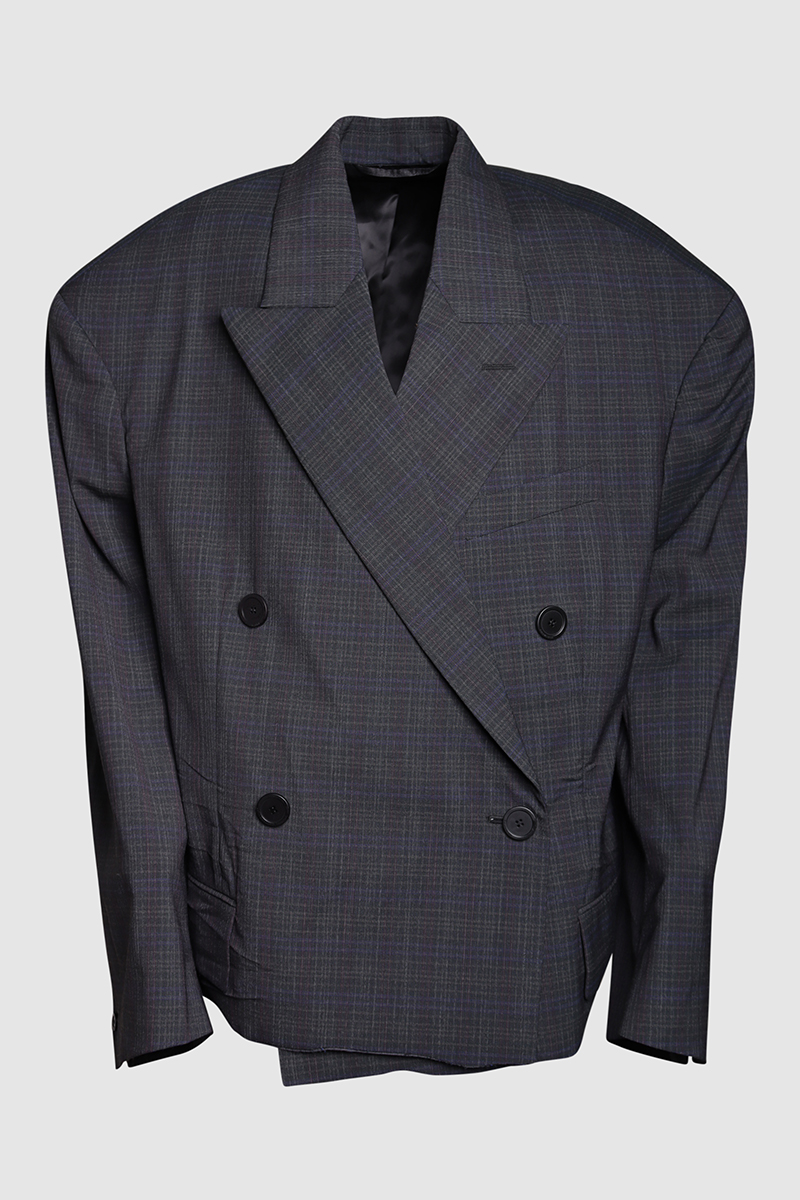 Oversized Double Breasted Wool-Twill Blazer