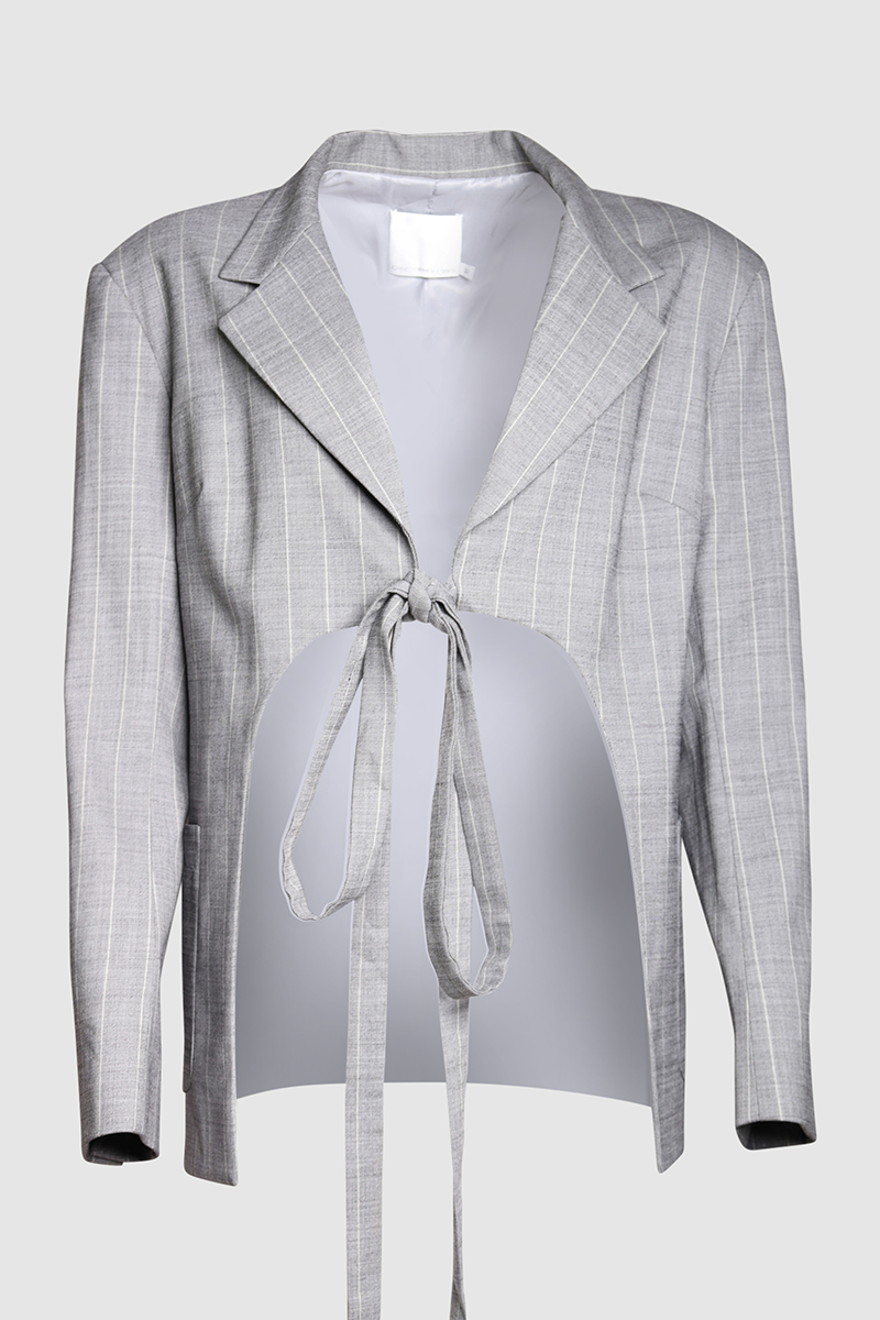 Cut Out Tie Up Blazer