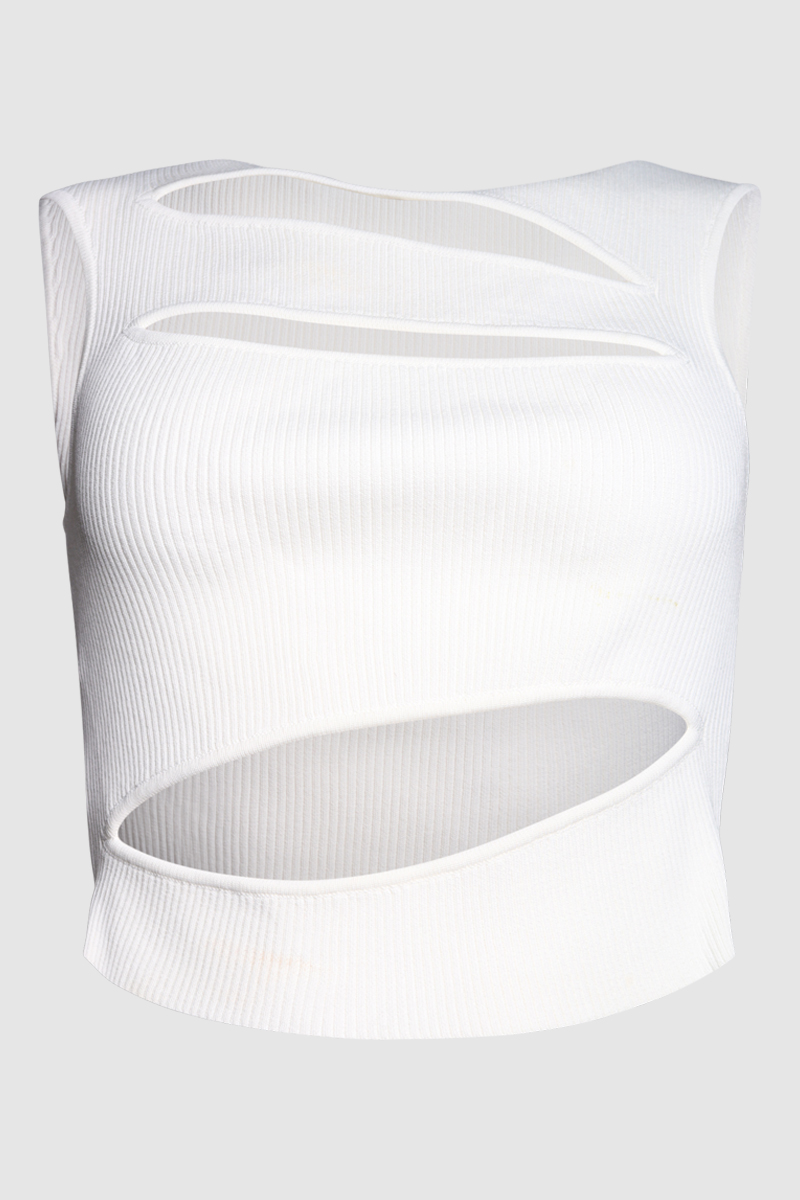 Slashed Knit Top