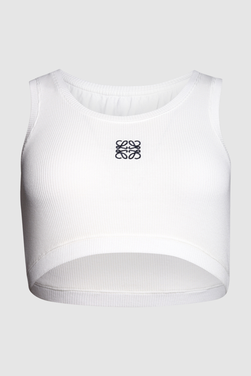 Anagram Cropped Cotton Tank