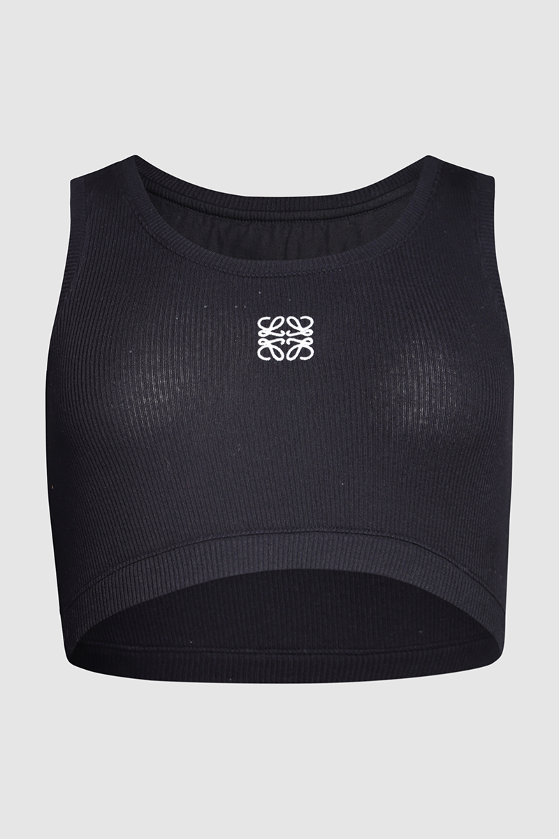 Anagram Cropped Cotton Tank