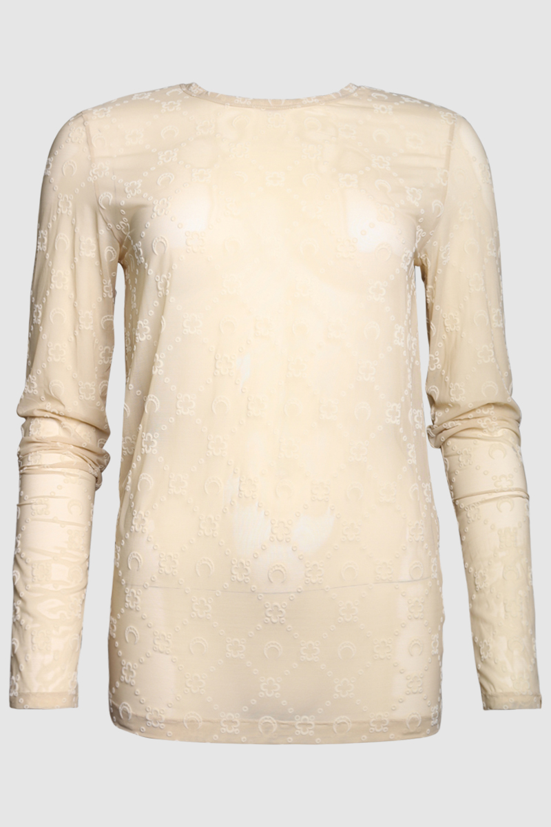 Monogram Mesh Flock Top