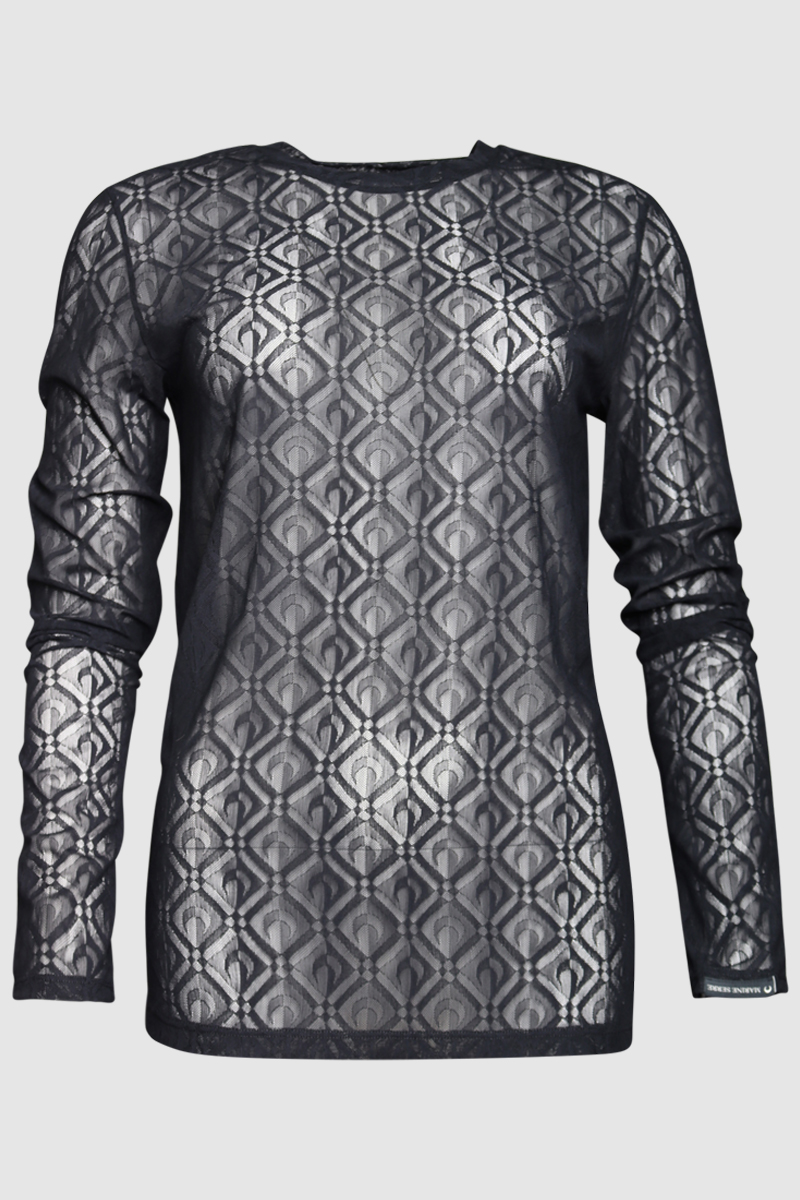Monogram Mesh Flock Top