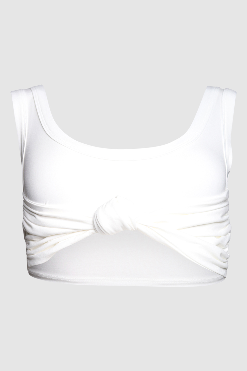 Inessa Knotted Stretch- Jersey Top