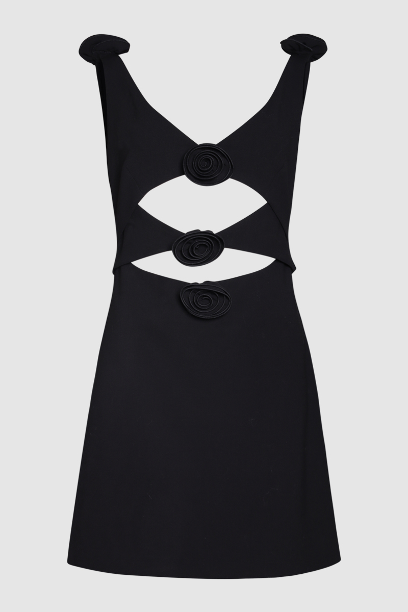 Floral Applique A Line Dress