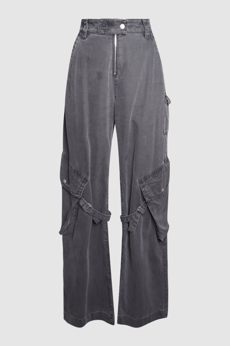 Mid-rise Cotton Canvas Cargo Pants
