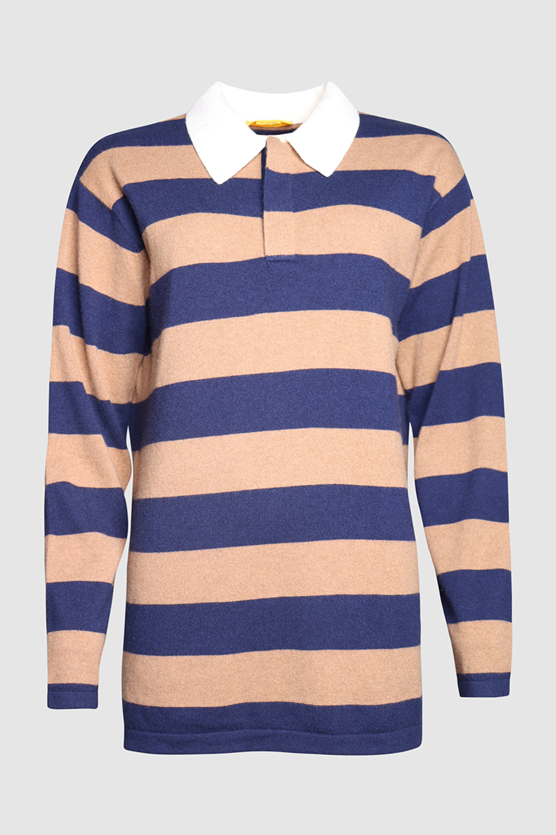Striped Rugby Cashmere Sweater - Mens