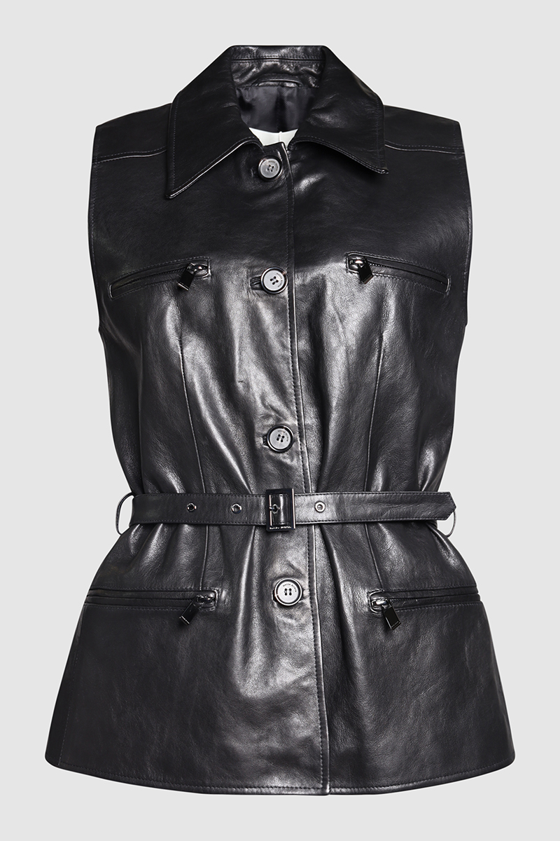 Belted Leather Gilet
