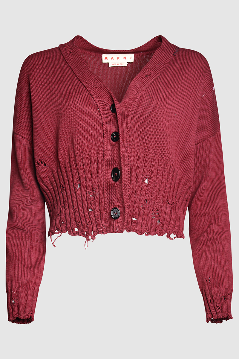 Dishevelled Cropped Cardigan