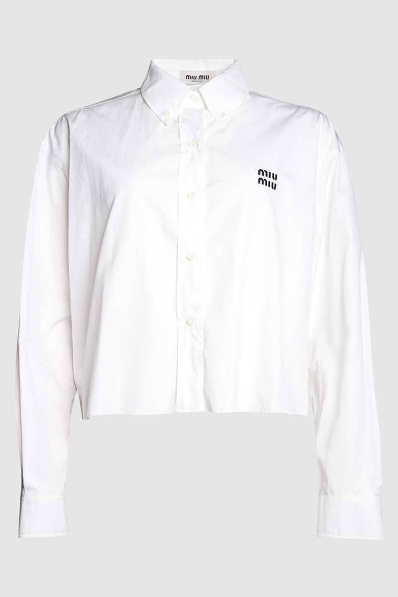 Cropped Cotton Poplin Shirt