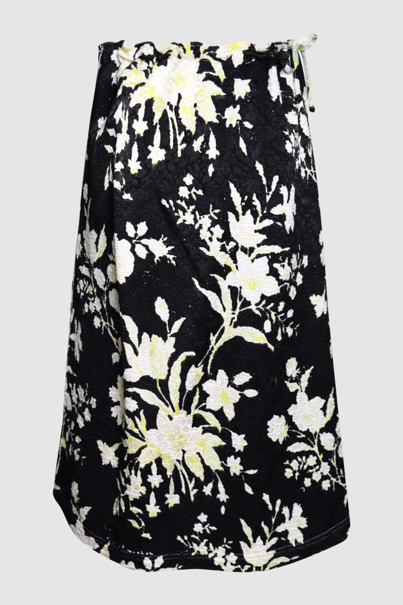 Floral Jacquard Wrap Skirt