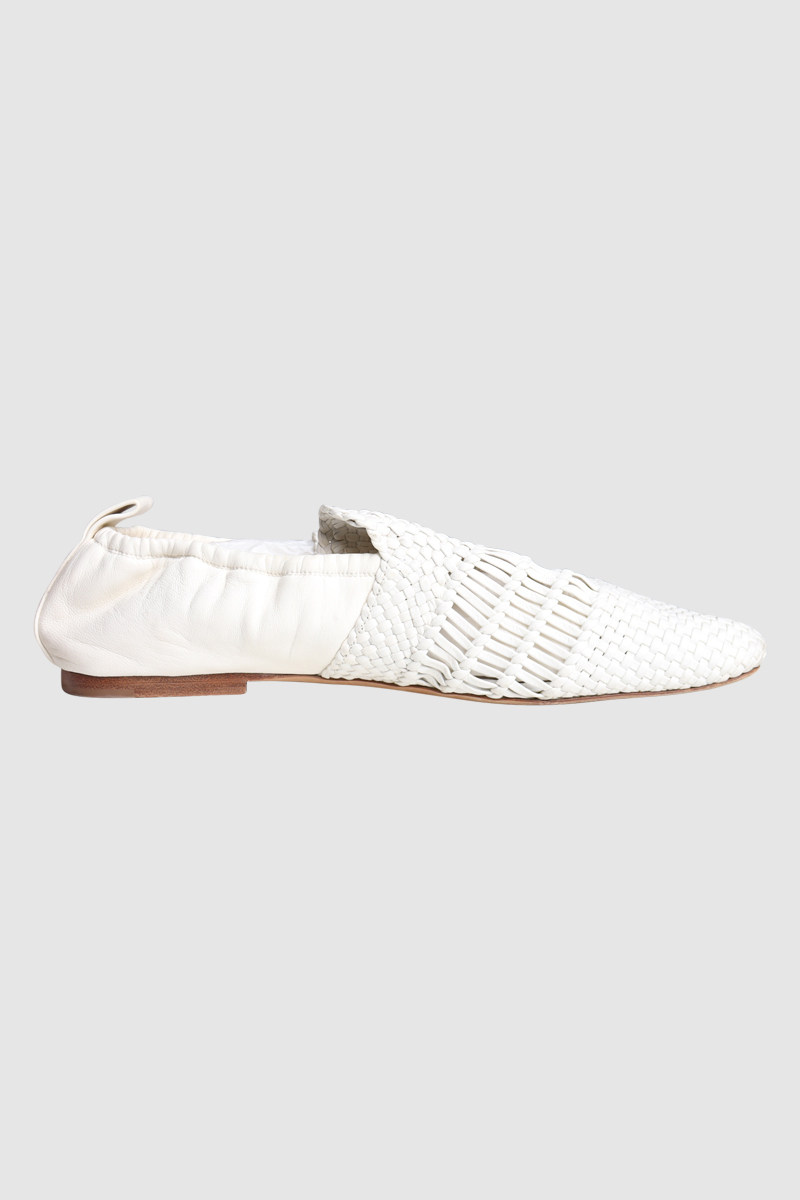 Woven Leather Square Toe