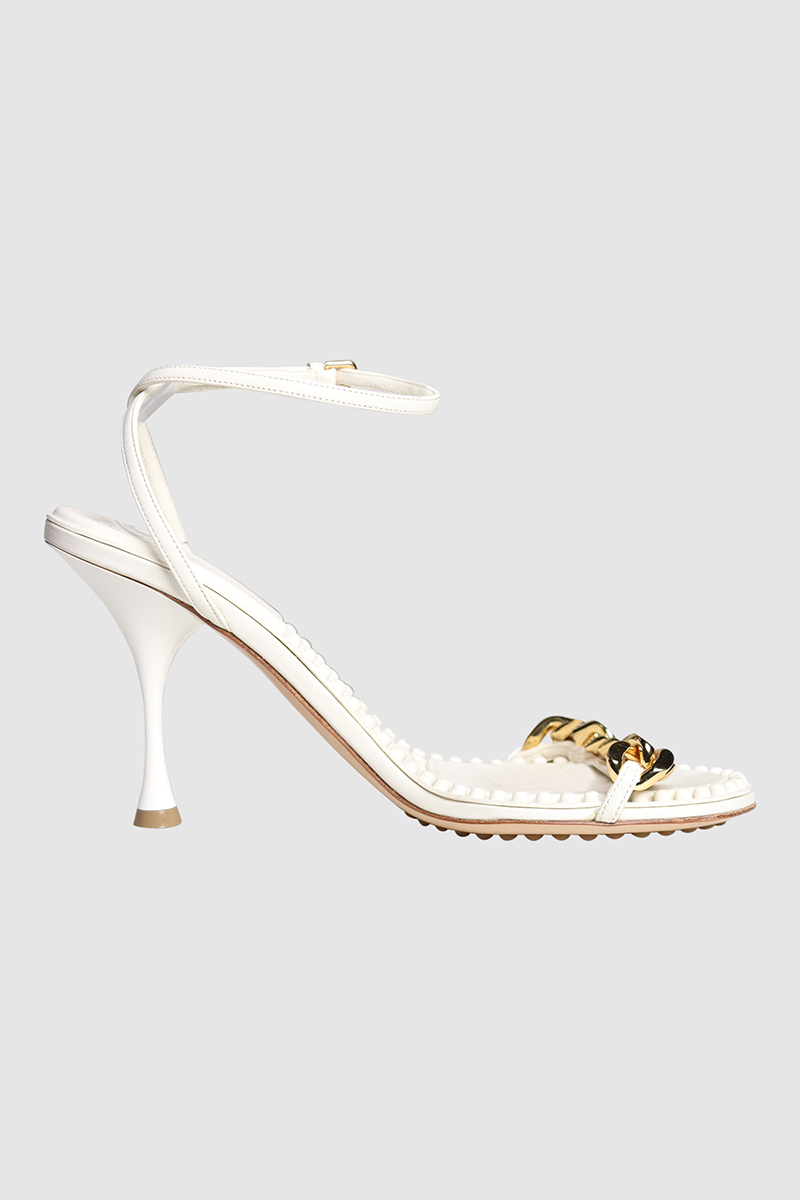 Dot Embellished Leather Sandals