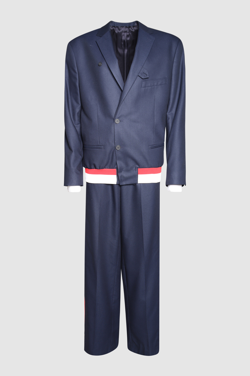 X Fila Notched Lapels Bomber Blazer & Trousers
