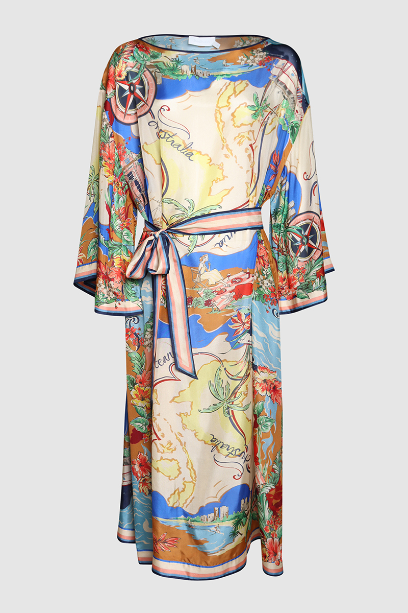 Alight Printed Silk Midi Dress
