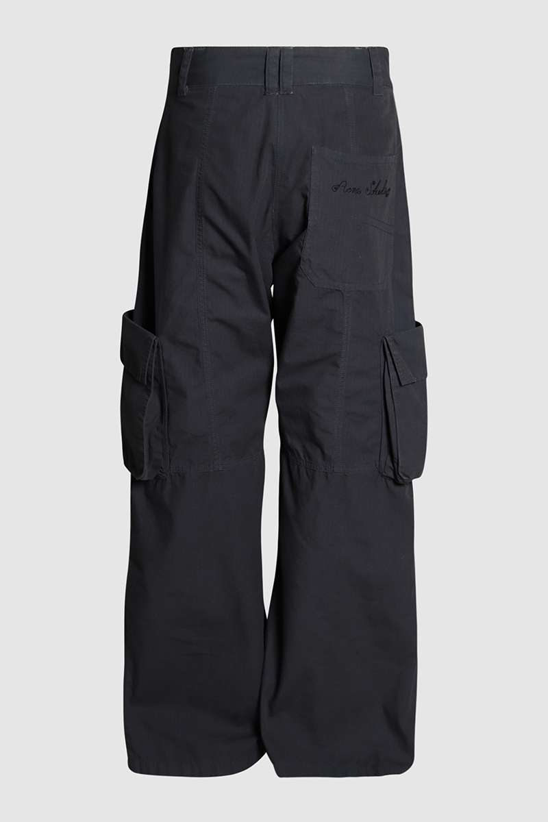 Wide-leg Cotton Cargo Pants