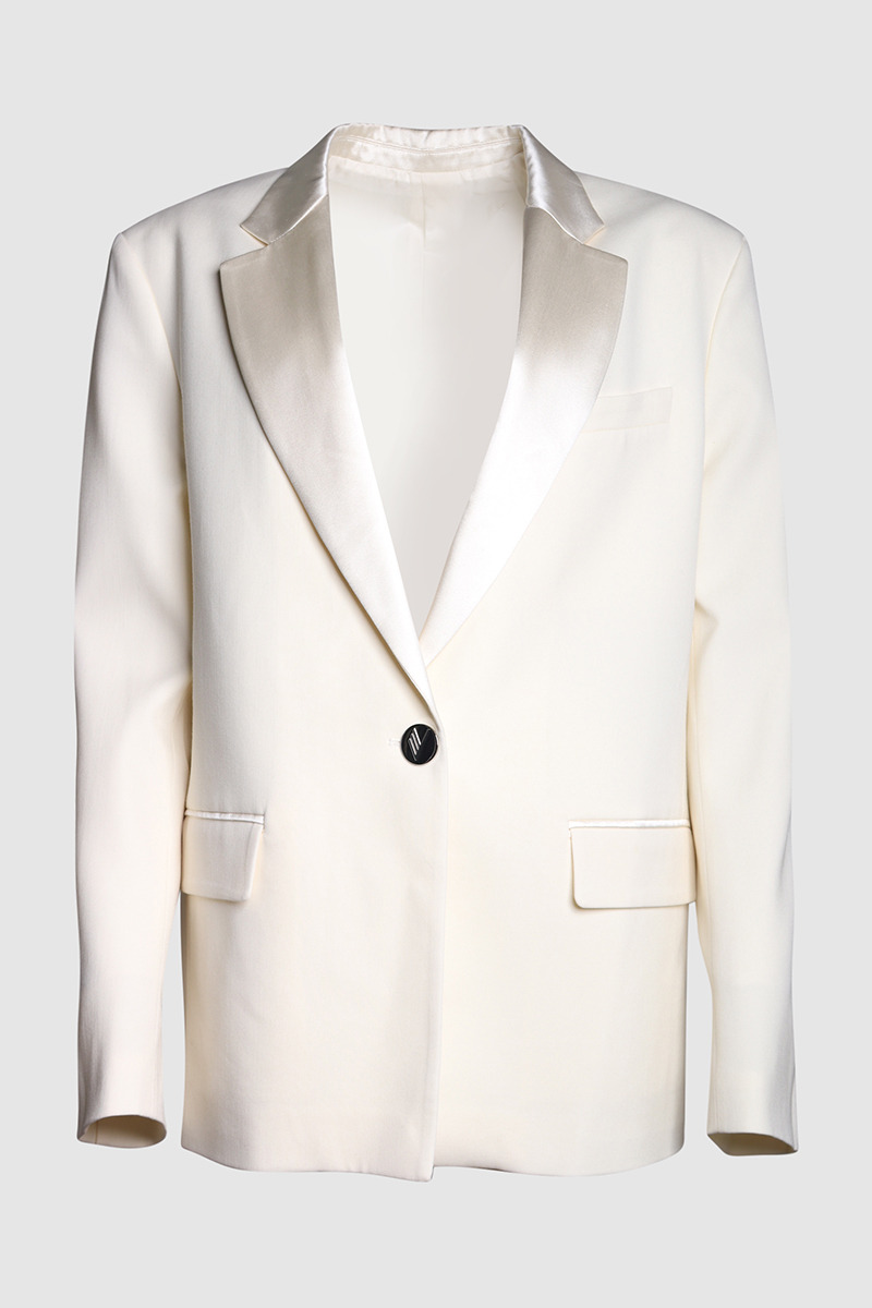 Silk Single Breasted Blazer