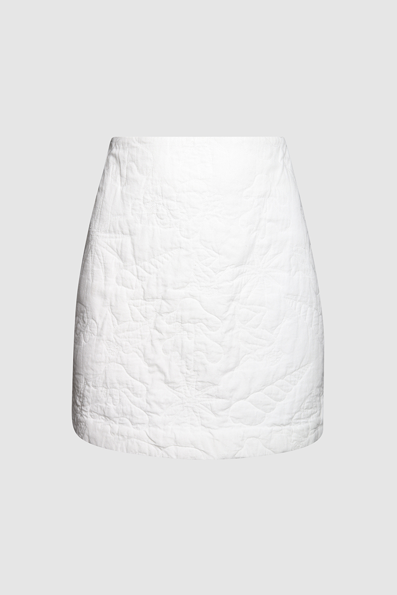 Ivy Quilted Cotton Mini Skirt