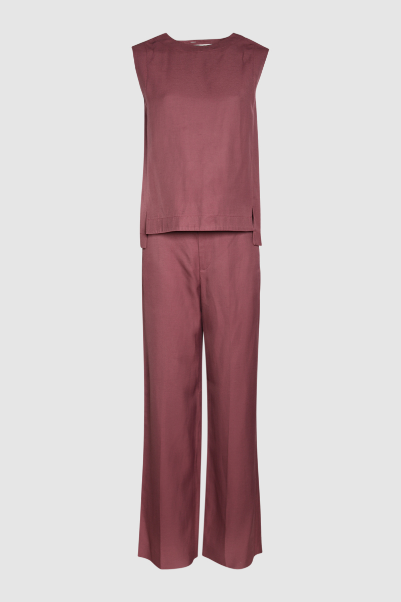 Vomo Cut Out Twill Top & Aiwa Till Wide Leg Pant