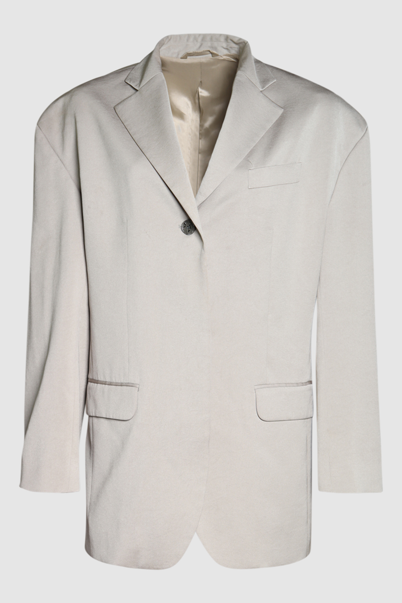Oversized Tie Detail Satin Blazer