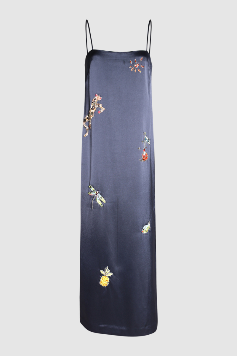 X Anouk Colantoni Fontaine Slip Midi Dress
