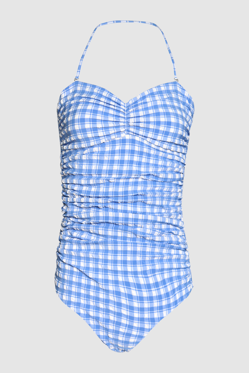 Gingham Halterneck Seersucker Swimsuit