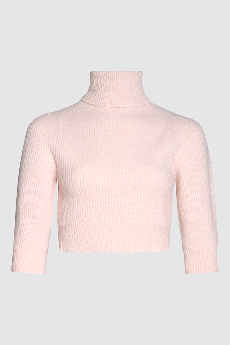 Cropped Cashmere Turtleneck
