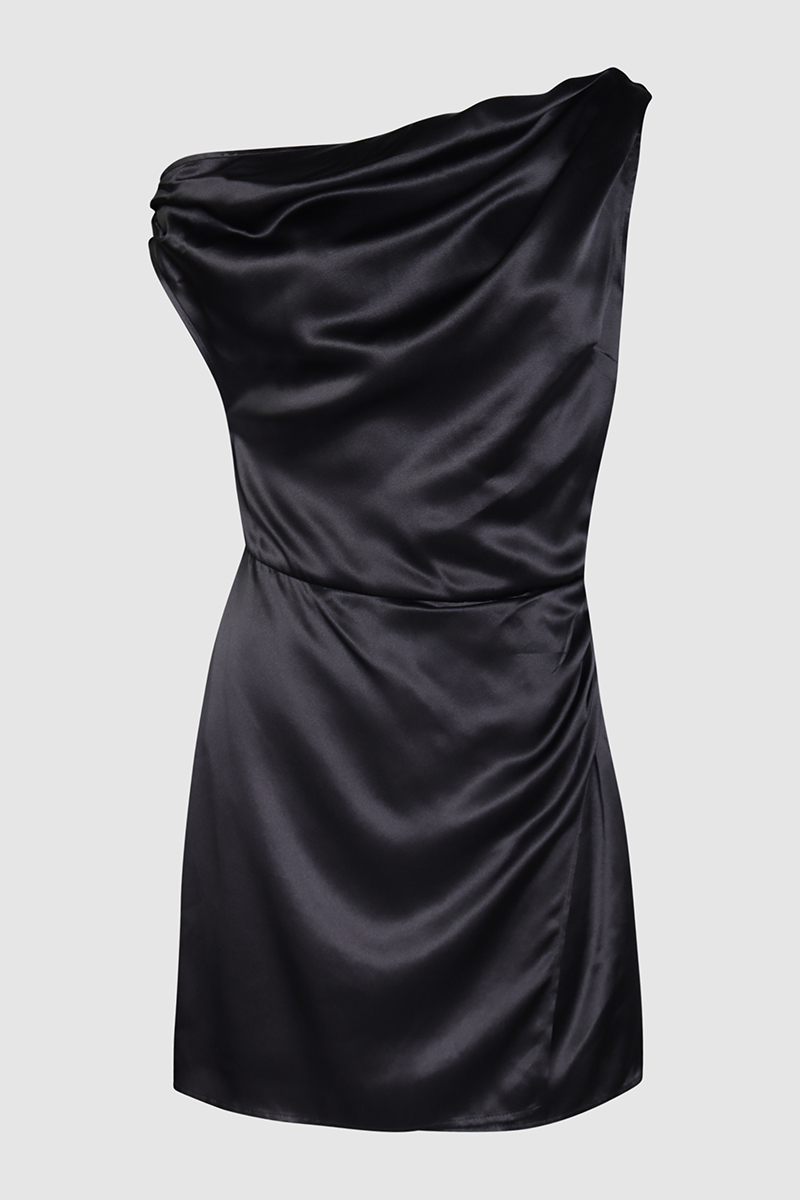 Alanis Cowl Neck Silk Mini Dress