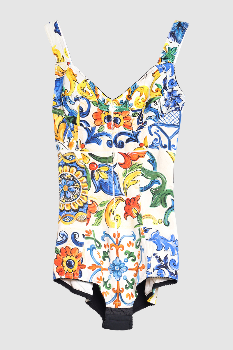 Majolica Print Bodysuit