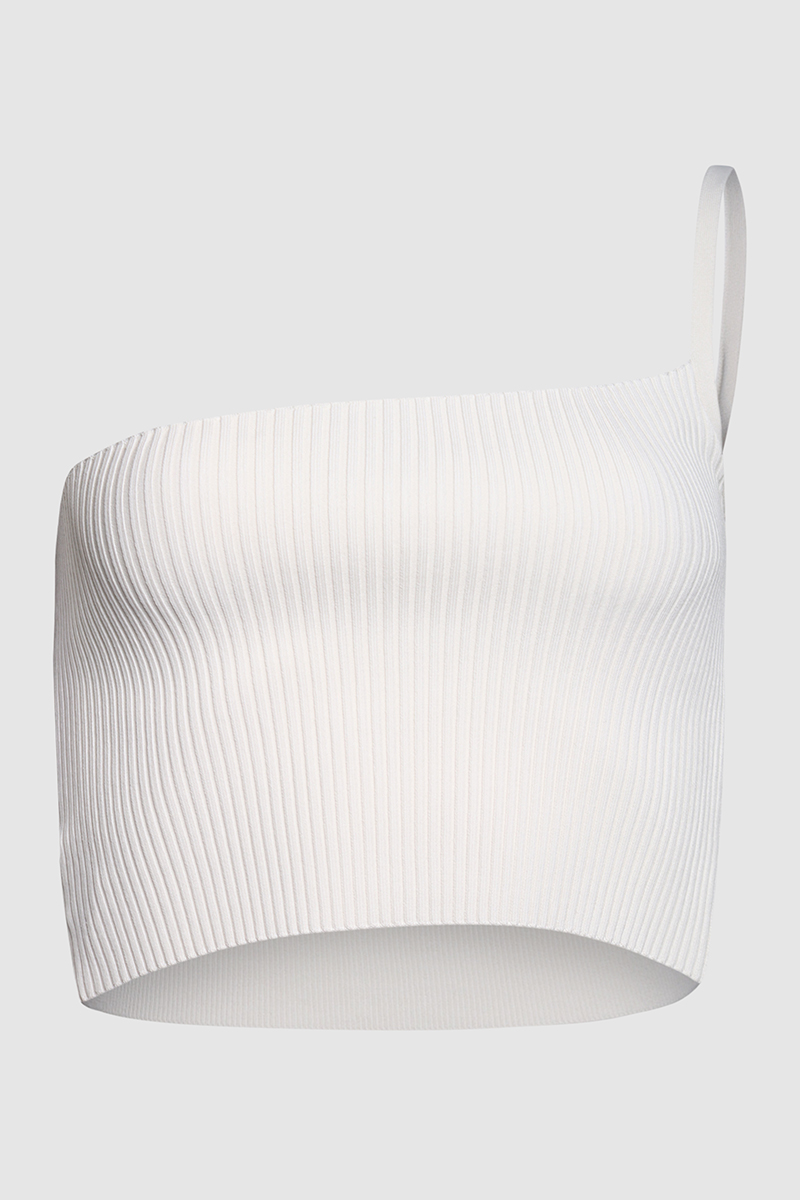 Ribbed One Strap Crop Top